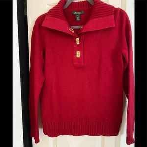 Lauren Ralph Lauren Red Cotton Sweater